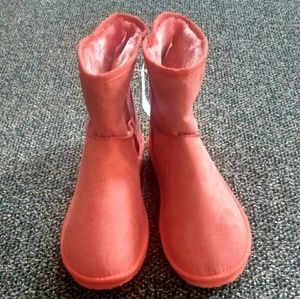 NWT Old Navy Orange Faux Fur Ankle Boots Size 10